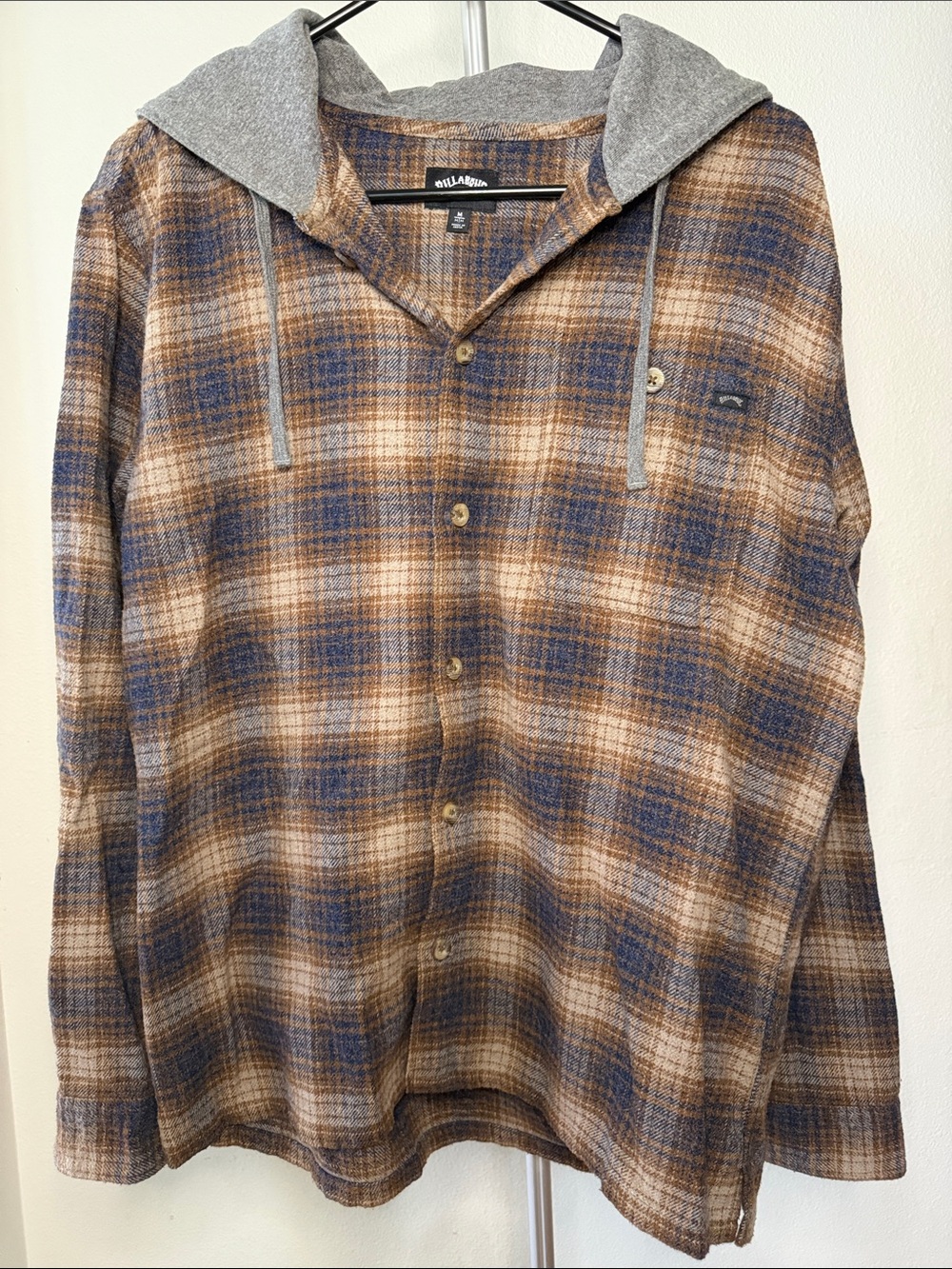 Billabong Brown and Blue Checkered Shirt
